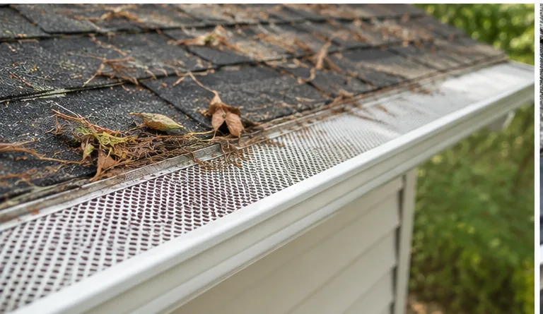 Close-up of a clean rain gutter on an Indianapolis IN home, ready for leaf-guard protection installation